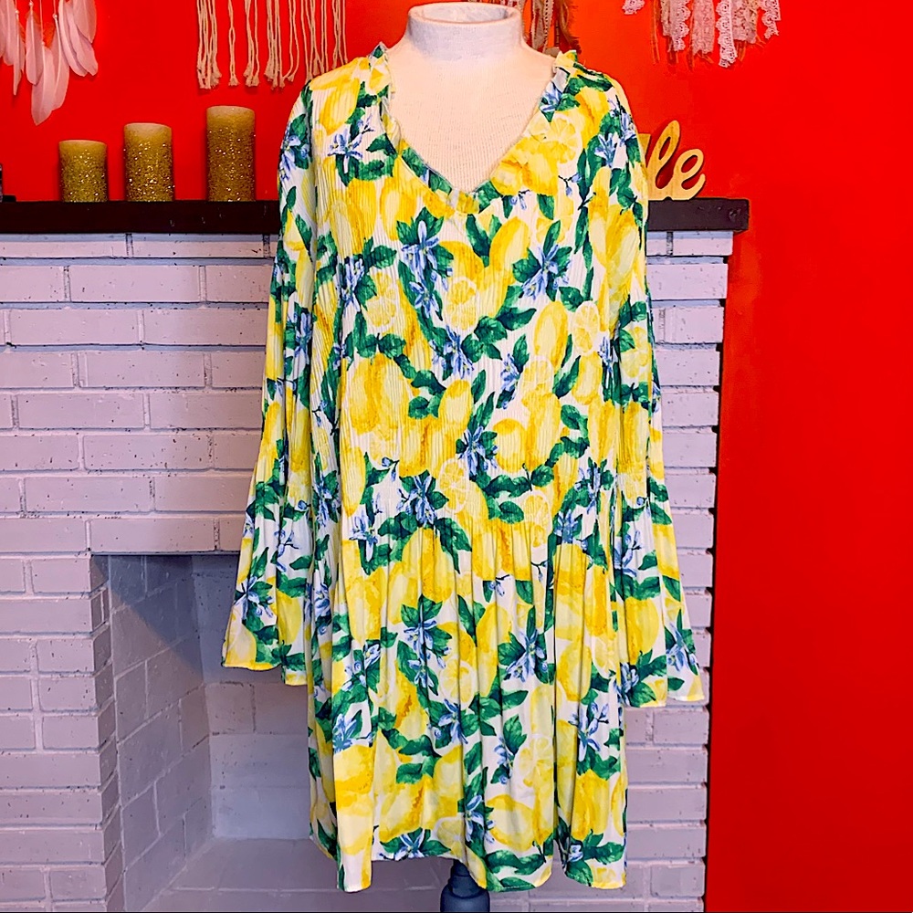Chloe+Rene Lemon Pattern Boho Style Blouse